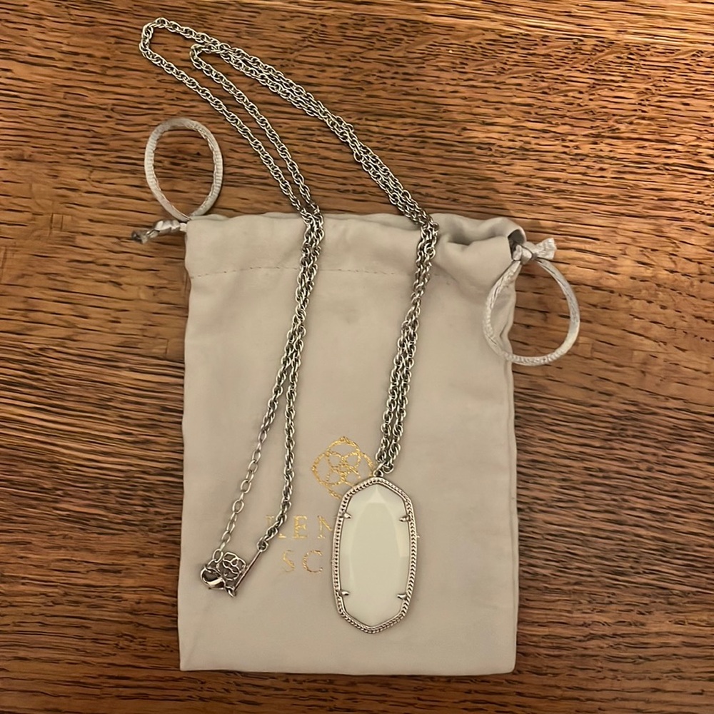Kendra Scott long white stone necklace